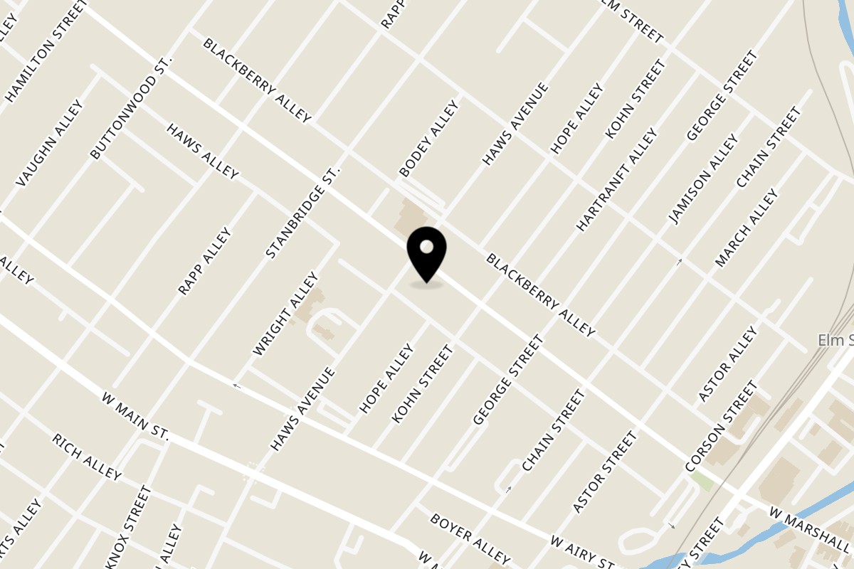 Map showing the location of Bonanza Fried Chicken on 720 W Marshall St Fl 1 in Norristown